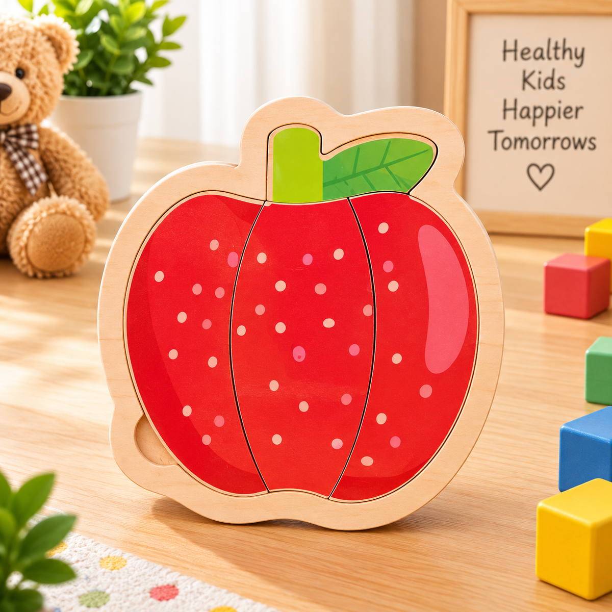 Wooden Animal, Fruit & Vehicle Jigsaw Puzzle Set for Kids – Early Learning & Matching Toys