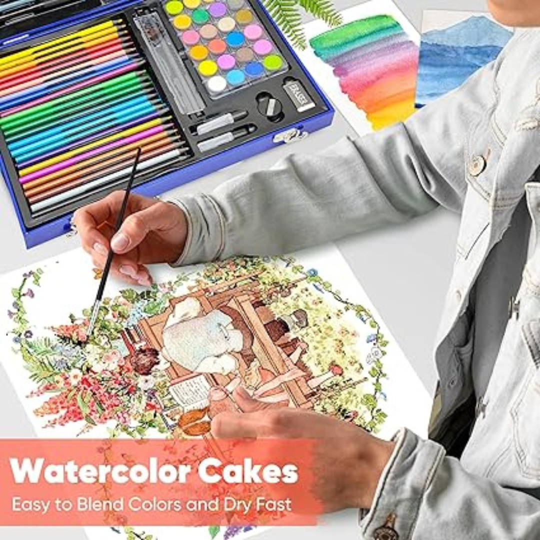 128 Pcs Space Theme Drawing & Painting Kit | Complete Art Set for Kids