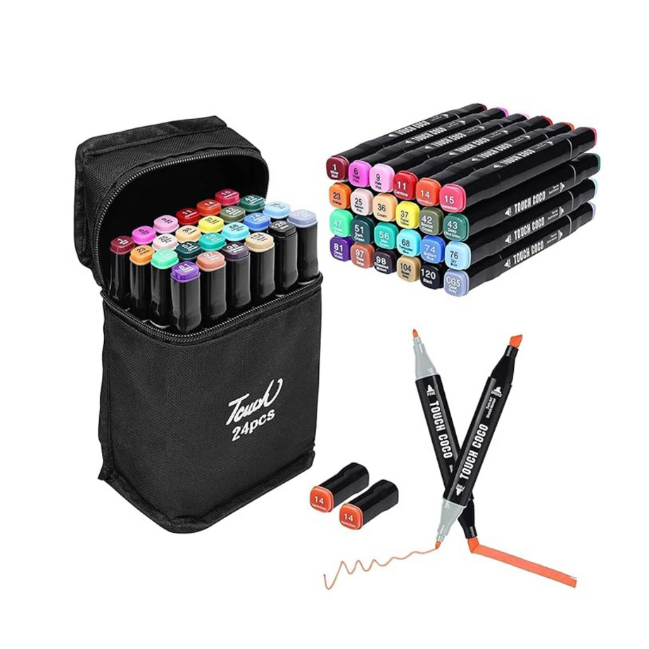 24 Shade Twin Head Marker Pens for Kids