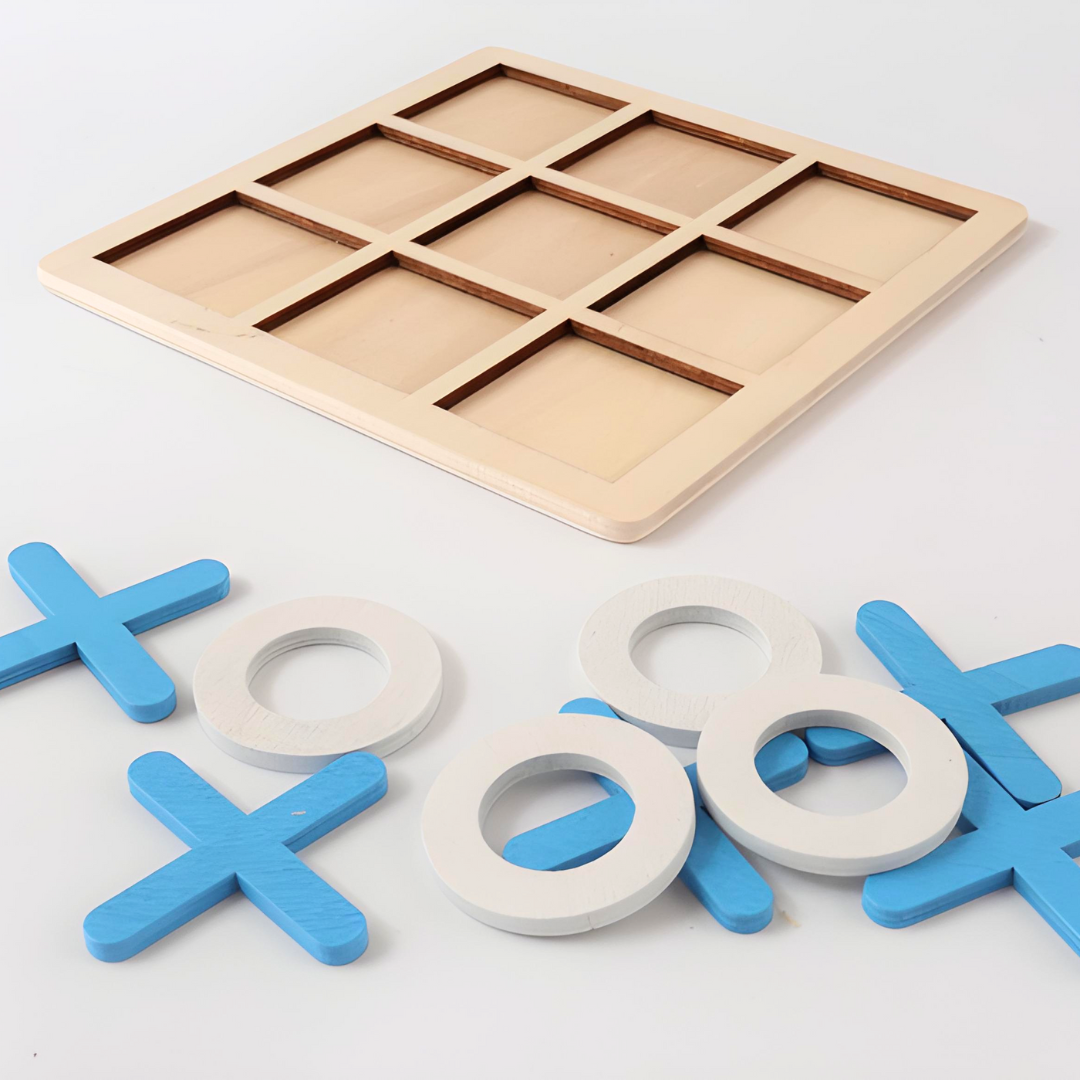 XOX Wooden Classical Zero Cross Tic Tac Toe Game Board-colours, Logical Thinking Brain Game Memory Game for Kids and Family Game