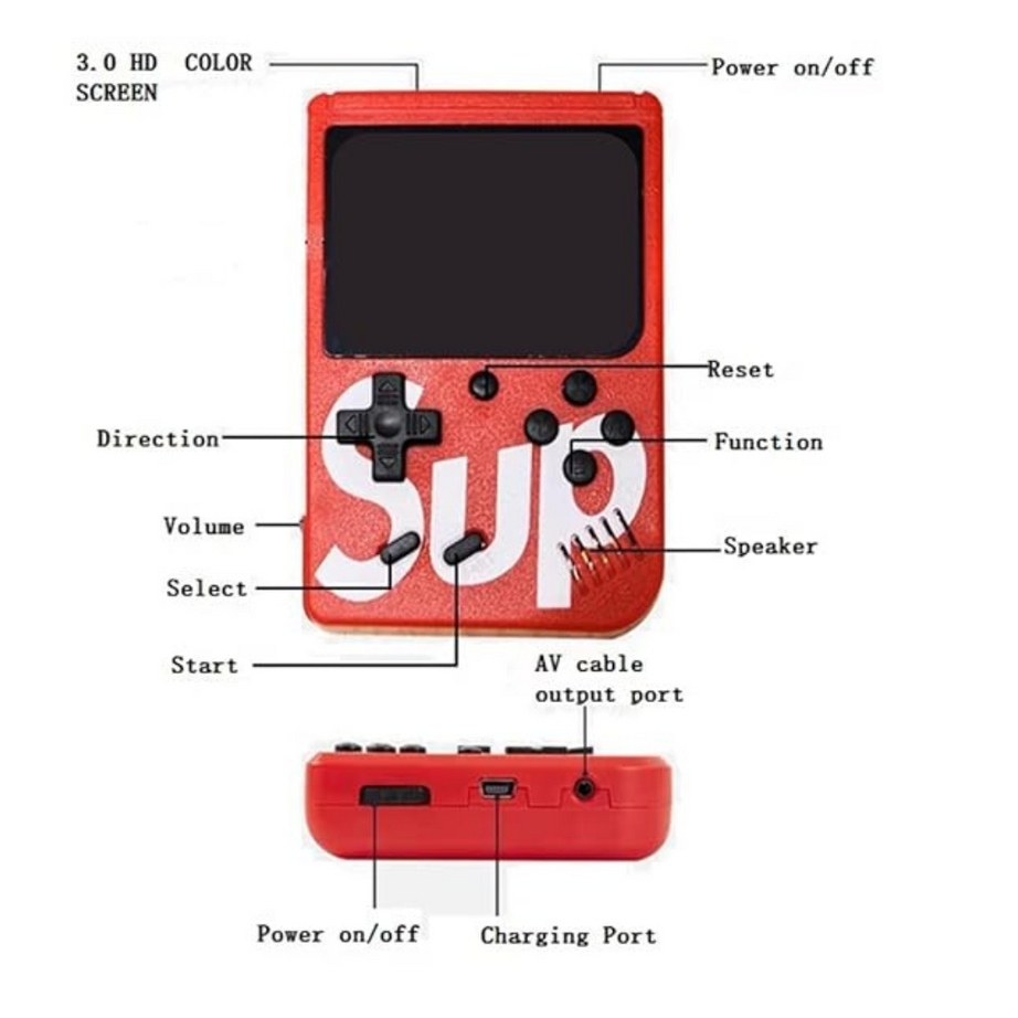 SUP Game Box | 400 in 1 Classic Retro Games | Rechargeable Handheld Console