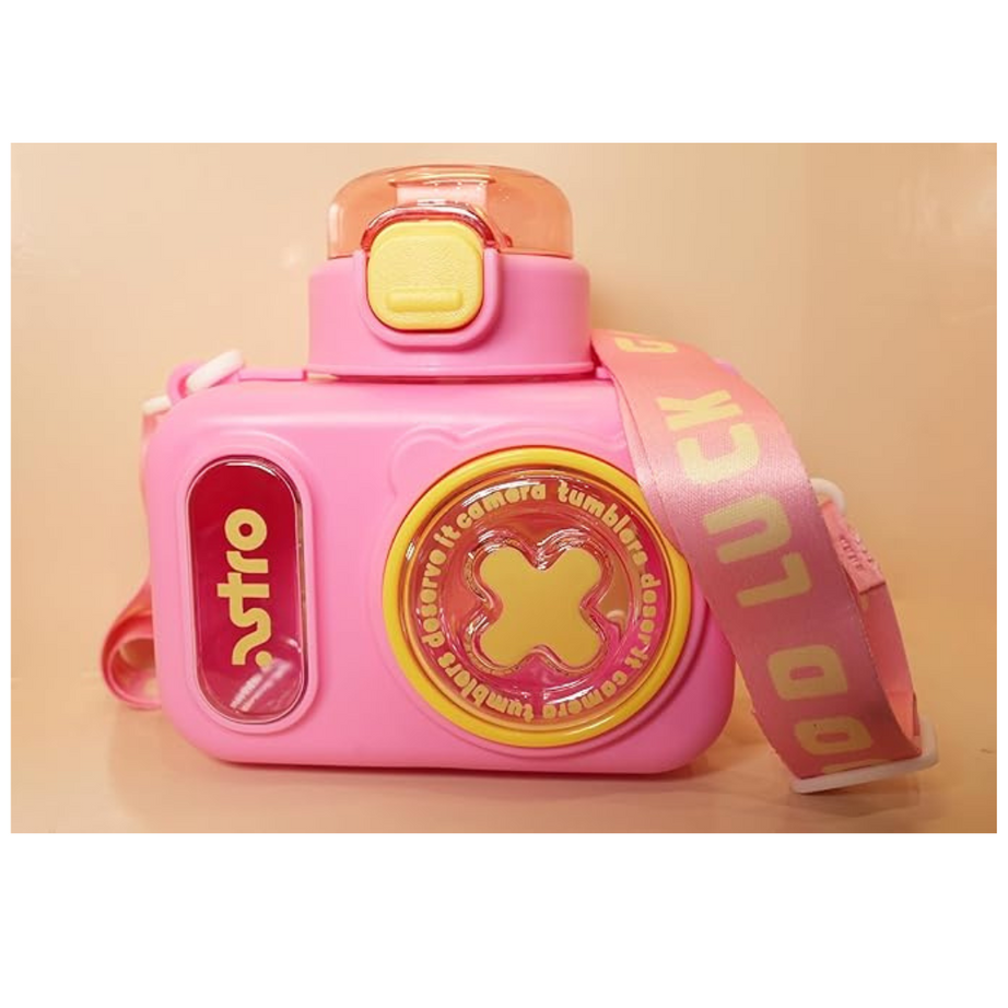 Camera Shaped Water Bottle with Popup Sipper(600 ml) | KidsBestie