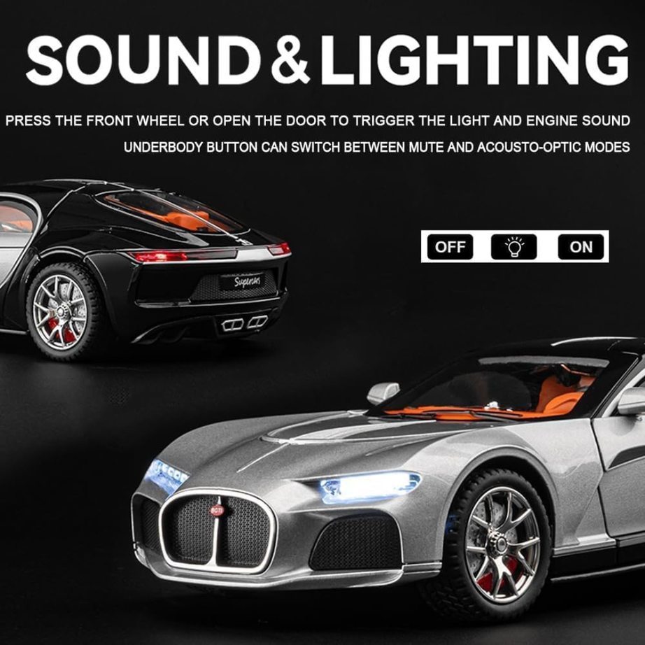 Premium 1:24 Die-Cast Bugatti Atlantic Car with Zinc Alloy & ABS Plastic – Best Valentine Gift