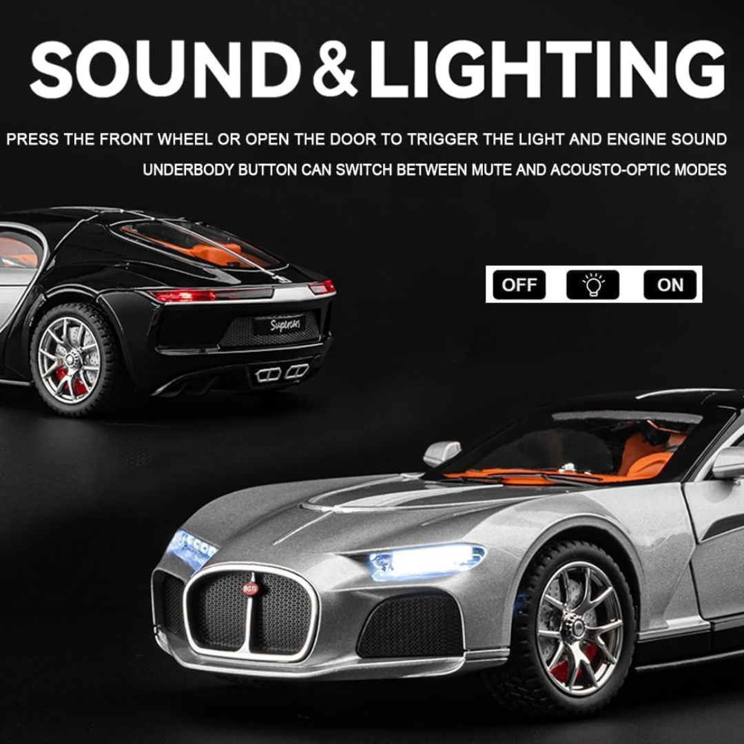 Premium 1:24 Die-Cast Bugatti Atlantic Car with Zinc Alloy & ABS Plastic – Best Valentine Gift
