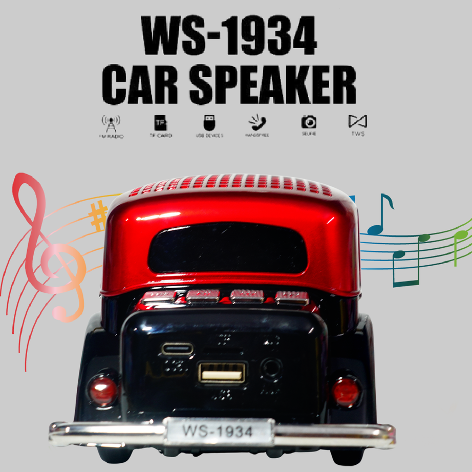 Music Car Speaker – Wireless Sound System with LED Lights(Random Colours)