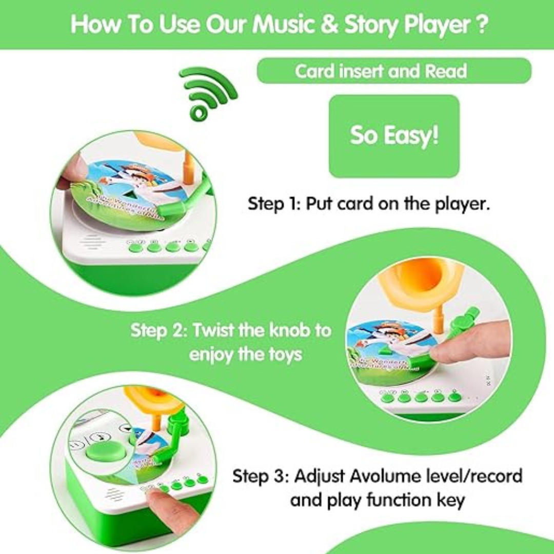 Children's Storytelling Phonograph Music Player | Kids Gramophone with 96 Cards  – KidsBestie