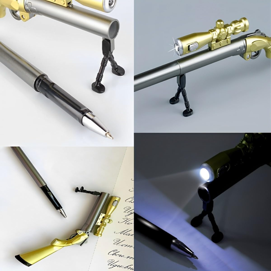 Pack of 1 Gun Pen with Torch | Multi-Function Pocket Penlight & Writing Tool