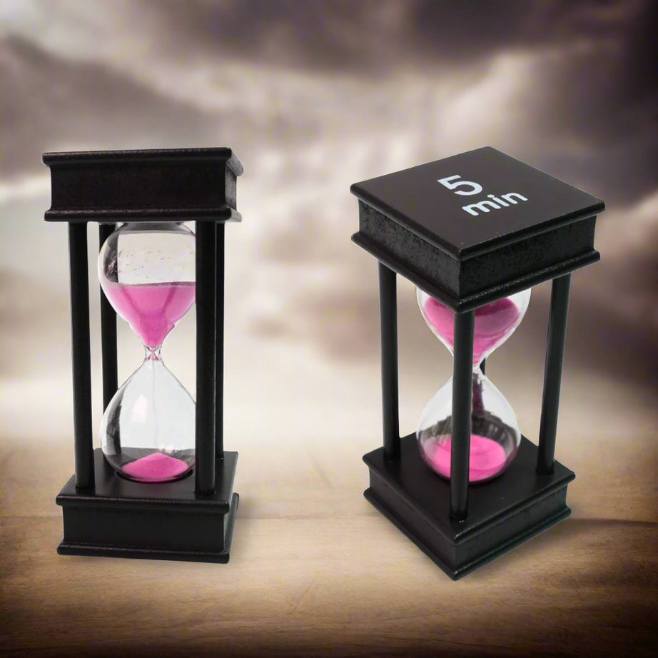 Kidsbestie-5 Min Hourglass Wooden Frame Sand Timer