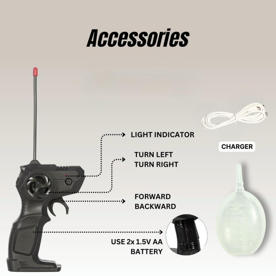 Rock Crawler RC Car with Alloy Body & Spray Effect – Power, Style & Thrill! (Random Colours)