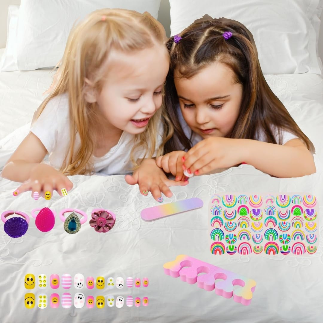 Girls Club Nail Art Set for Baby Girls | DIY Manicure &amp; Beauty Kit | Safe & Washable Nail Polish