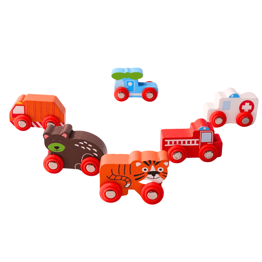 6 Cute Small Wooden Cars for Kids Age 3+(Random design will be send) - Kids Bestie