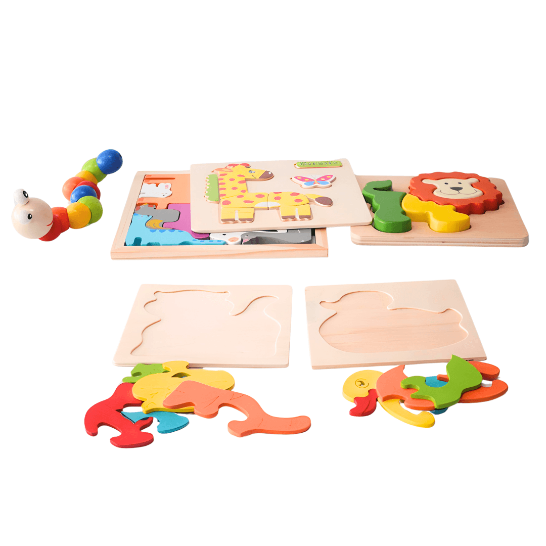 6 in 1 Best Combo of 5 Puzzles + 1 Caterpillar Twister for Kids(Random design will be send) - Kids Bestie