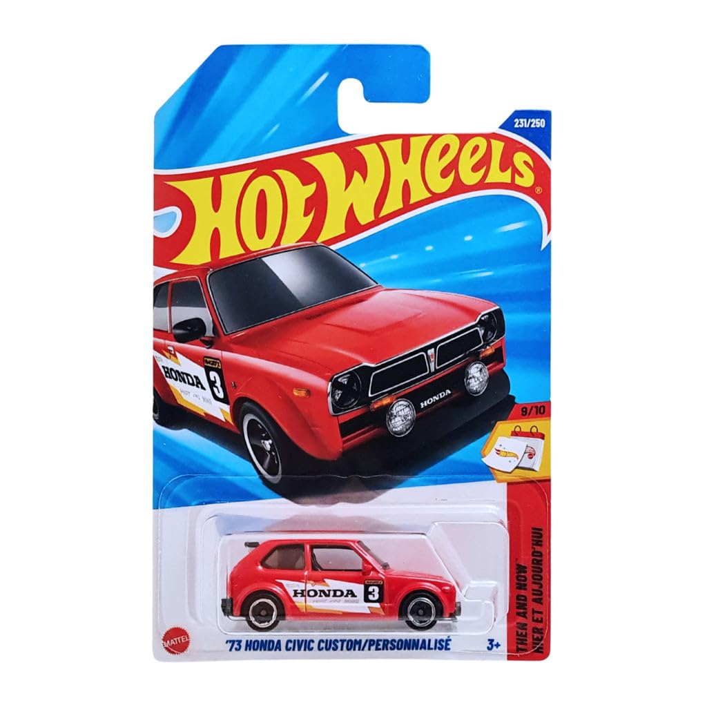 🔥🚗 Hot Wheels ’73 Honda Civic | Classic Red Die-Cast Car (1:64 Scale) 🚗🔥