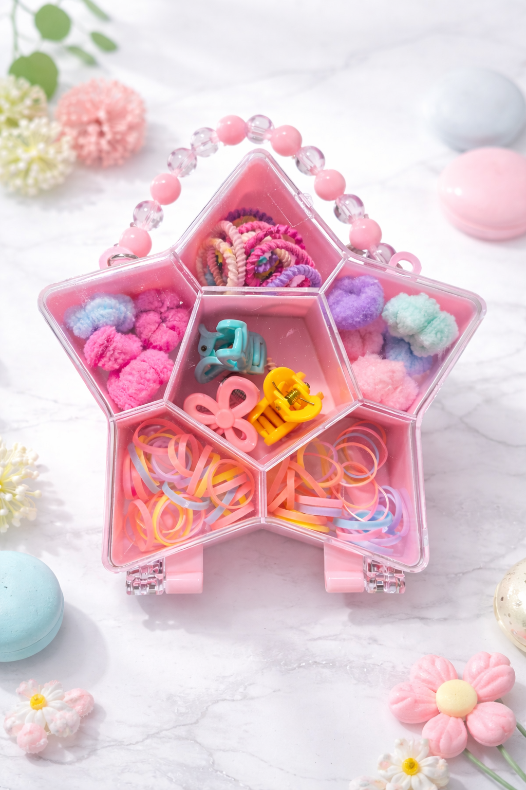 Limited Stock ⭐ Cute Star-Shaped Hair Accessory Organizer Box for Girls | KidsBestie