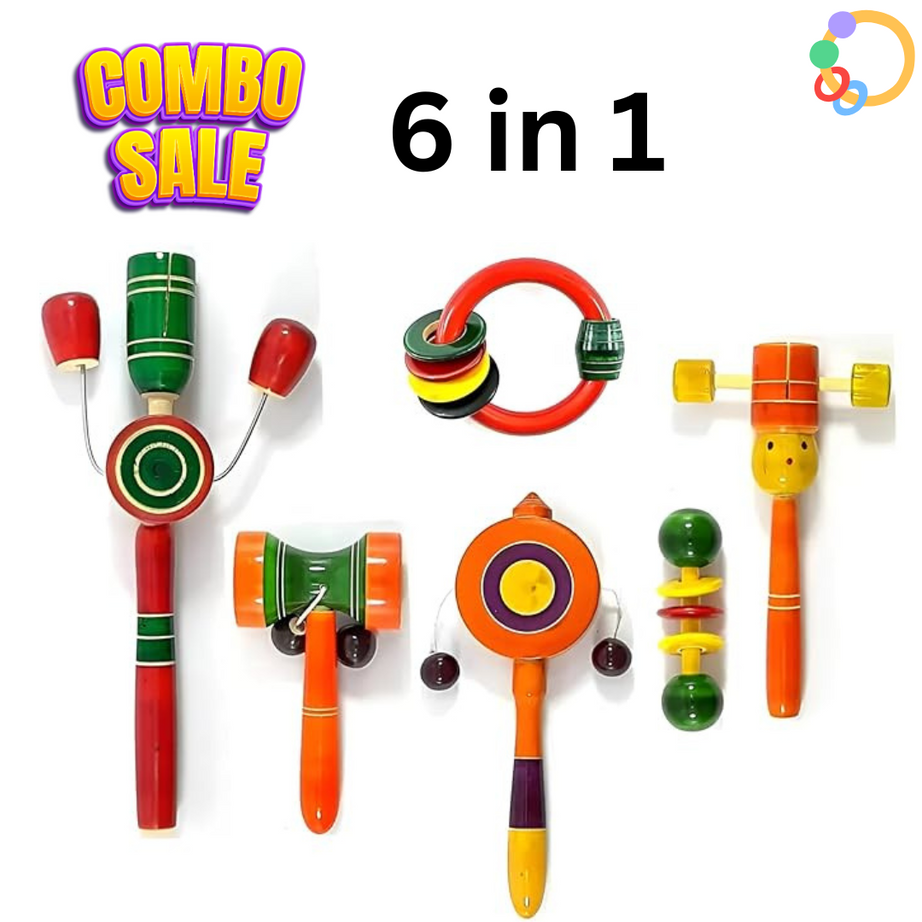 Combo of 6-in-1 Rattles for Babies | KidsBestie