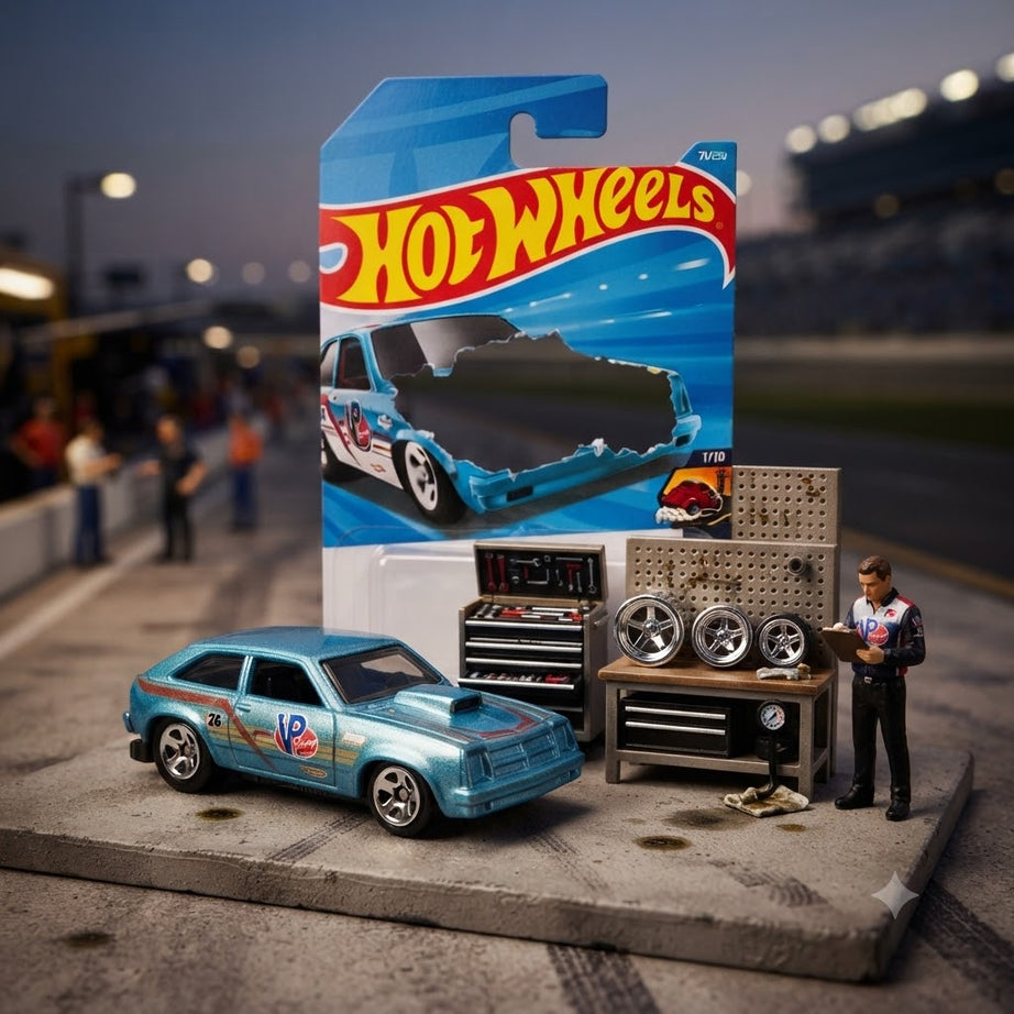 1+1 Hot Wheels Combo Collector Die-Cast Models: The Dark Knight Batmobile & '76 Chevy Chevette