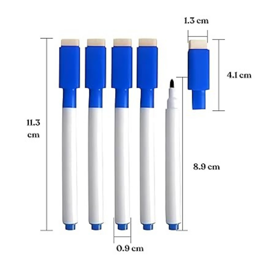 Pack of 10 Dry Erase Markers – Fine Tip | Quick-Dry & Low-Odor Whiteboard Markers