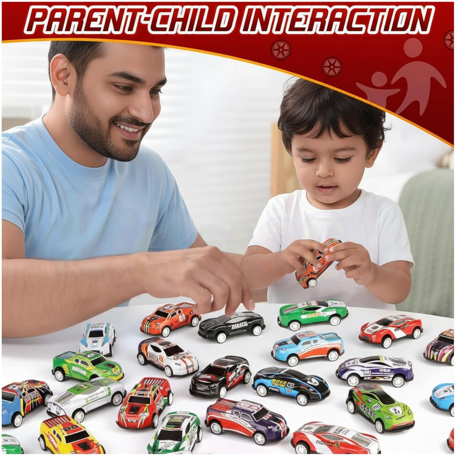 48-Piece Pull Back Car Set | Mini Racing Toy Vehicles for Kids 3+ | Bulk Cars & Trucks | Fun Learning Toys & Birthday Gifts for Boys & Girls