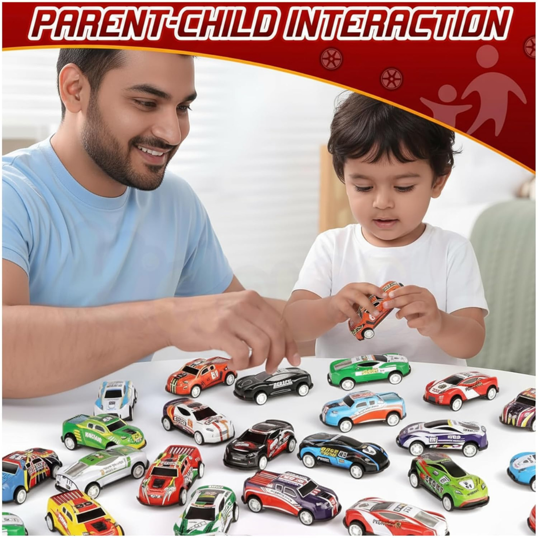 48-Piece Pull Back Car Set | Mini Racing Toy Vehicles for Kids 3+ | Bulk Cars & Trucks | Fun Learning Toys & Birthday Gifts for Boys & Girls