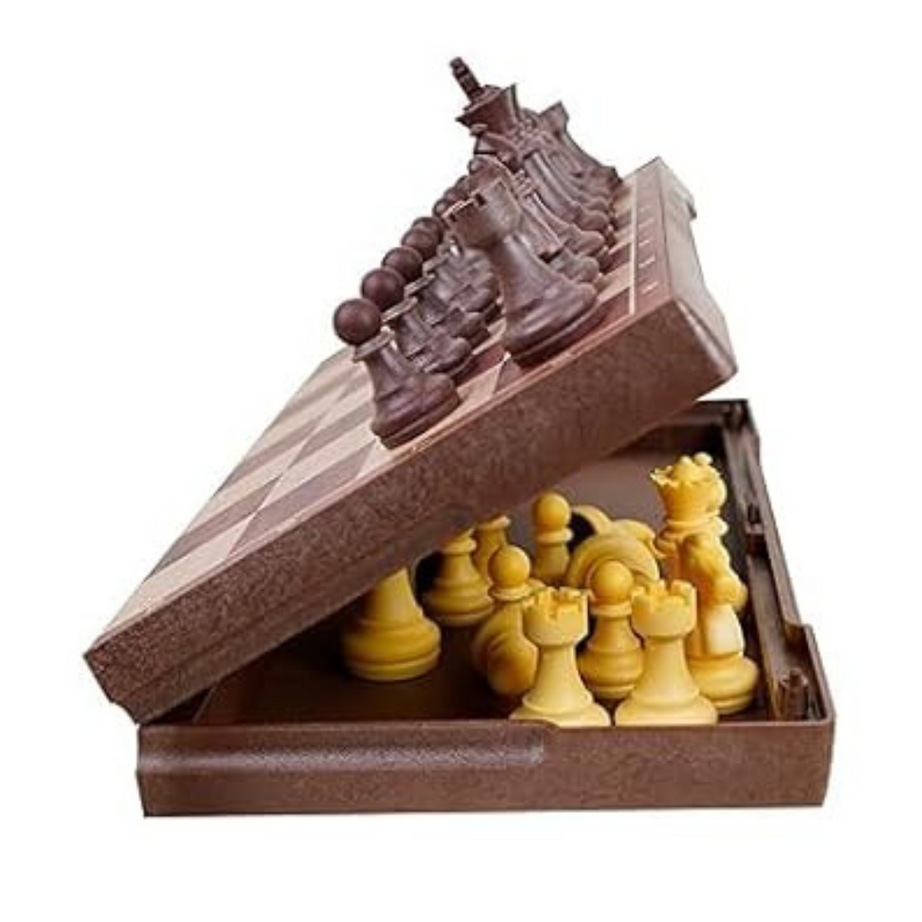 2 in 1 Magnetic Board Foldable Chess & Checkers Game for Kids