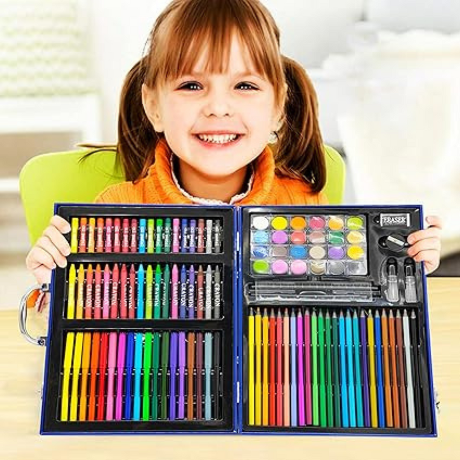 128 Pcs Space Theme Drawing & Painting Kit | Complete Art Set for Kids