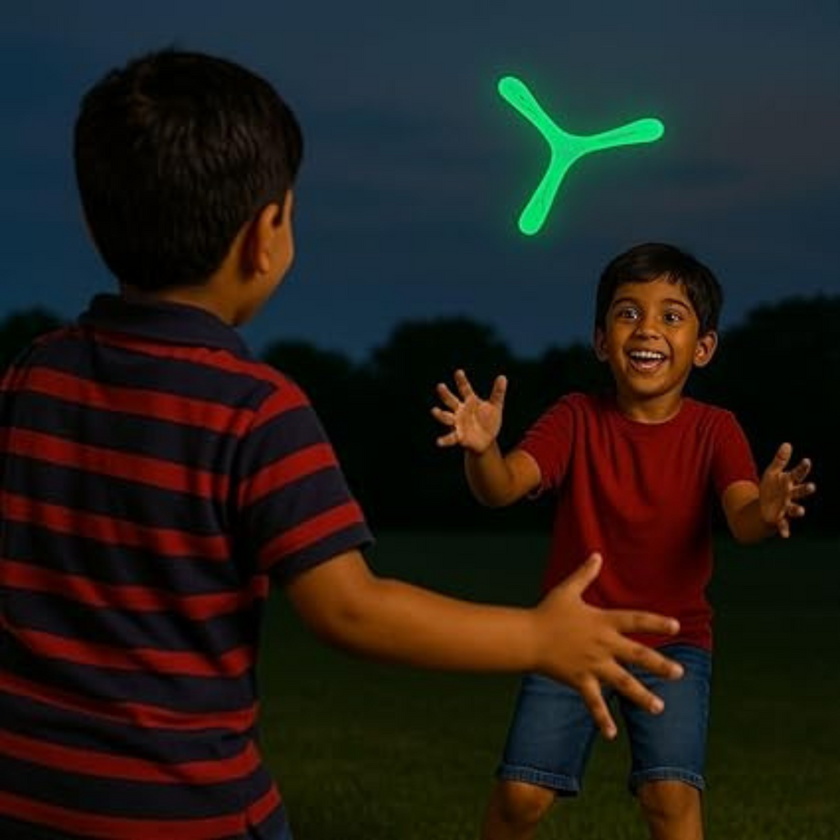 Glow in The Dark Sports Boomerang Flying Disc | Y-Shaped Spinner Toy 🌀 | Kids & Adults