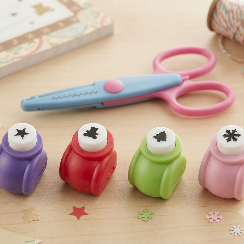 Kids DIY Creative Craft Punch and Pattern Scissors Set