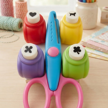 Kids DIY Creative Craft Punch and Pattern Scissors Set