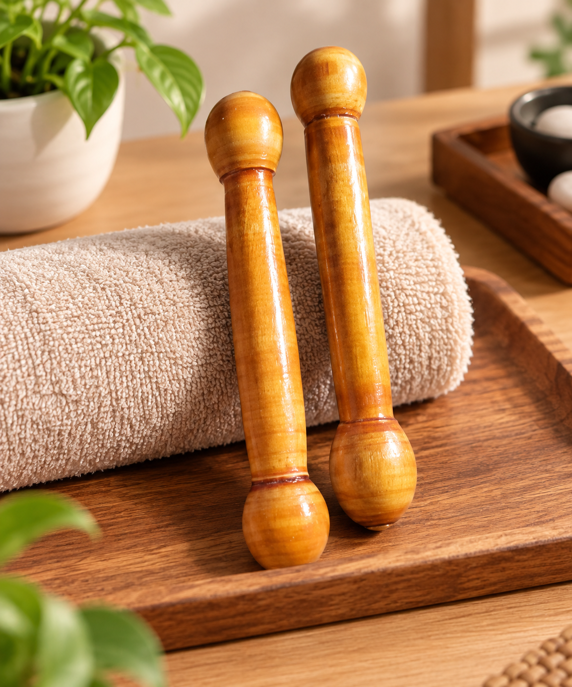 1 Piece Natural Wooden Baby Teether Sticks – Smooth Easy-Grip Teething Toy for Babies
