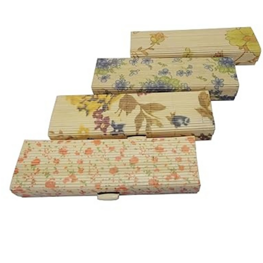 Bamboo Stick Floral Design Storage Box (Pack of 1)- Random Designs