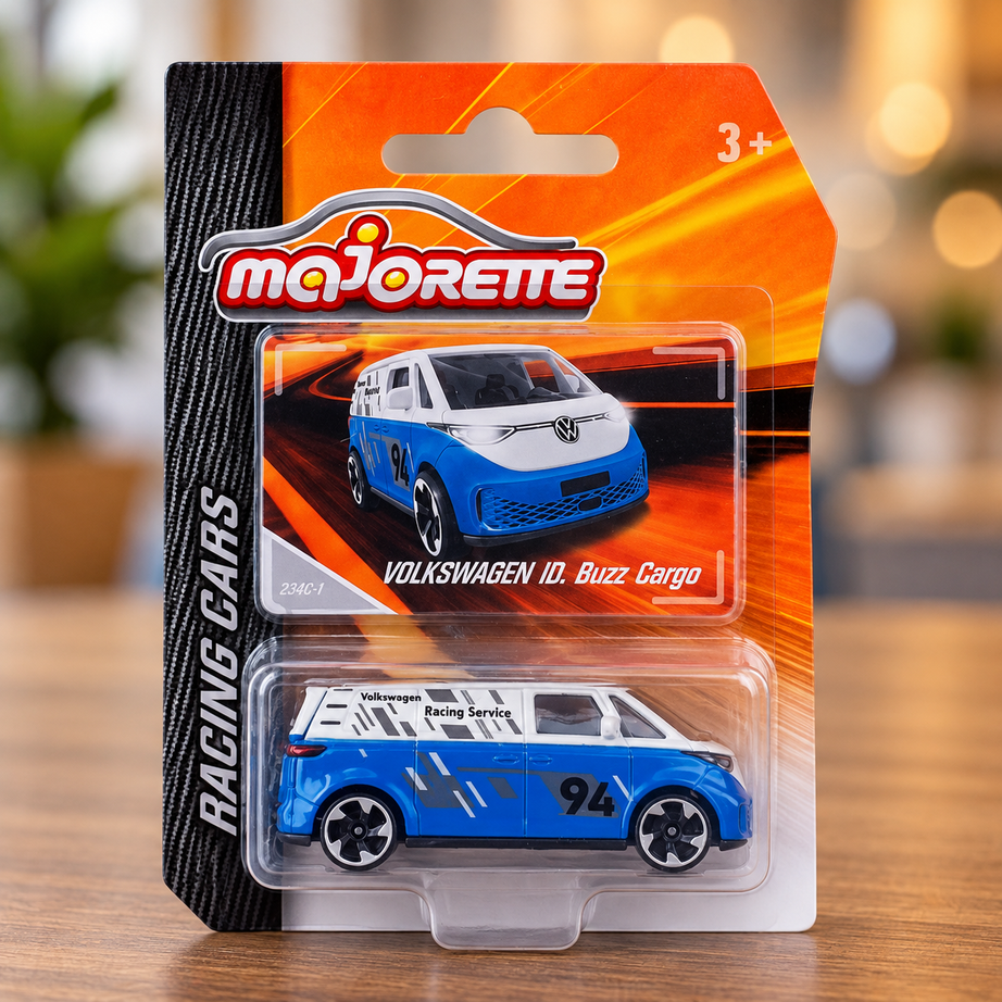 Majorette Volkswagen ID. Buzz Cargo Racing Cars Die-Cast Van – No. 94 Collectible Toy Vehicle