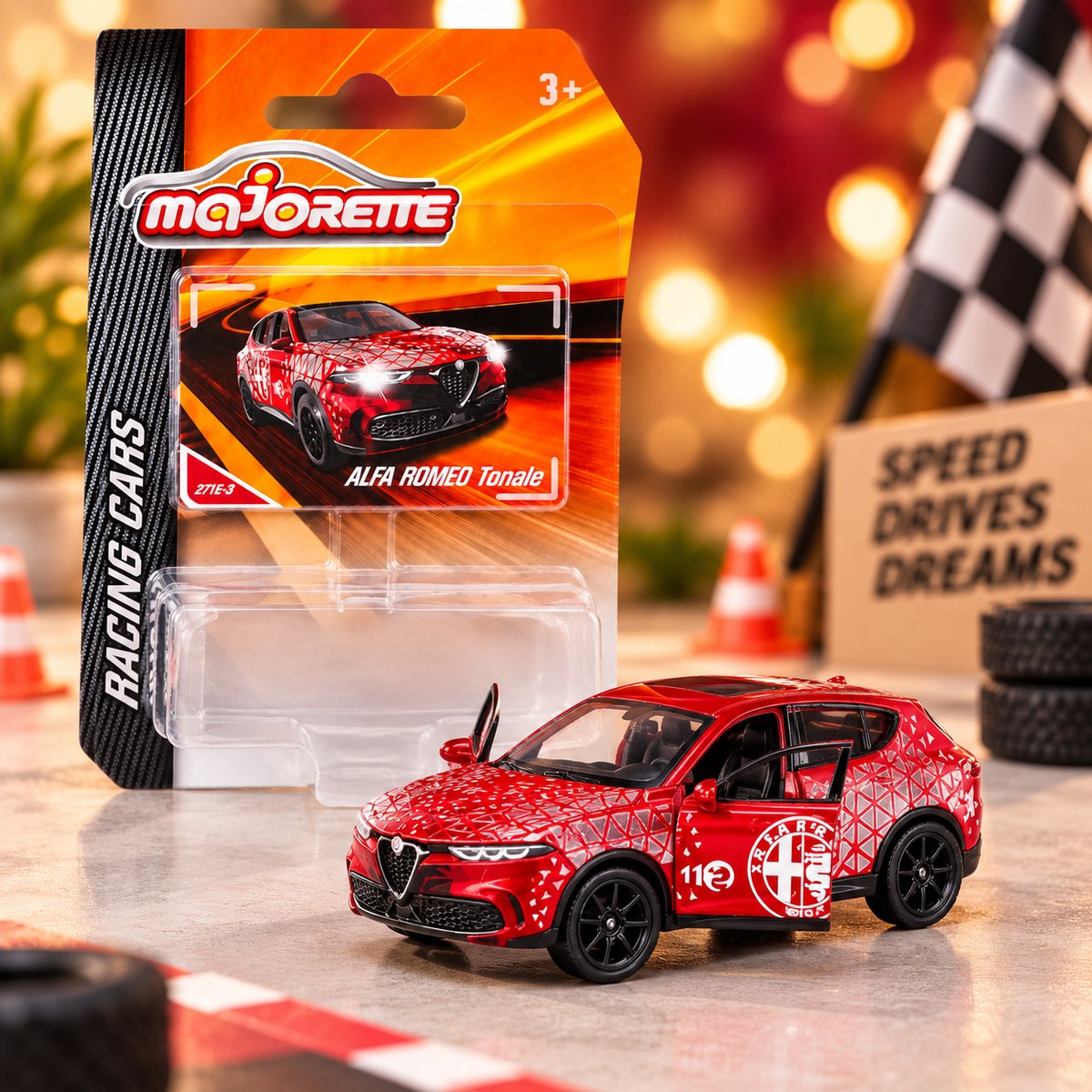 Majorette Racing Cars Alfa Romeo Tonale – Red Die-Cast SUV Collectible Toy Car