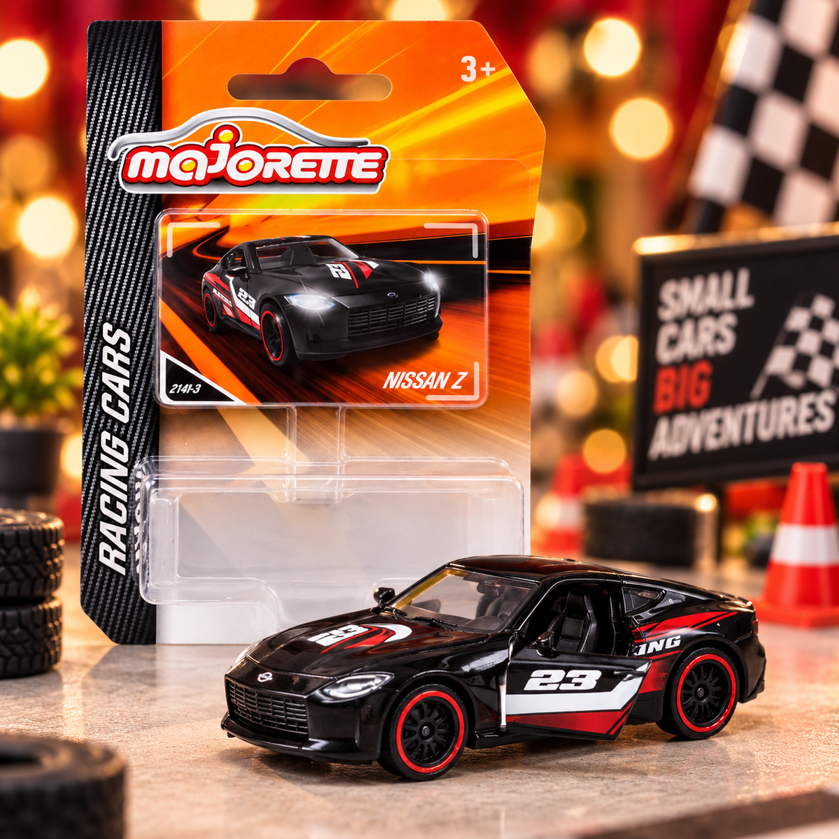 Majorette Nissan Z Racing Cars Die-Cast Toy Car – Black #23 Racing Edition | 3+ Years