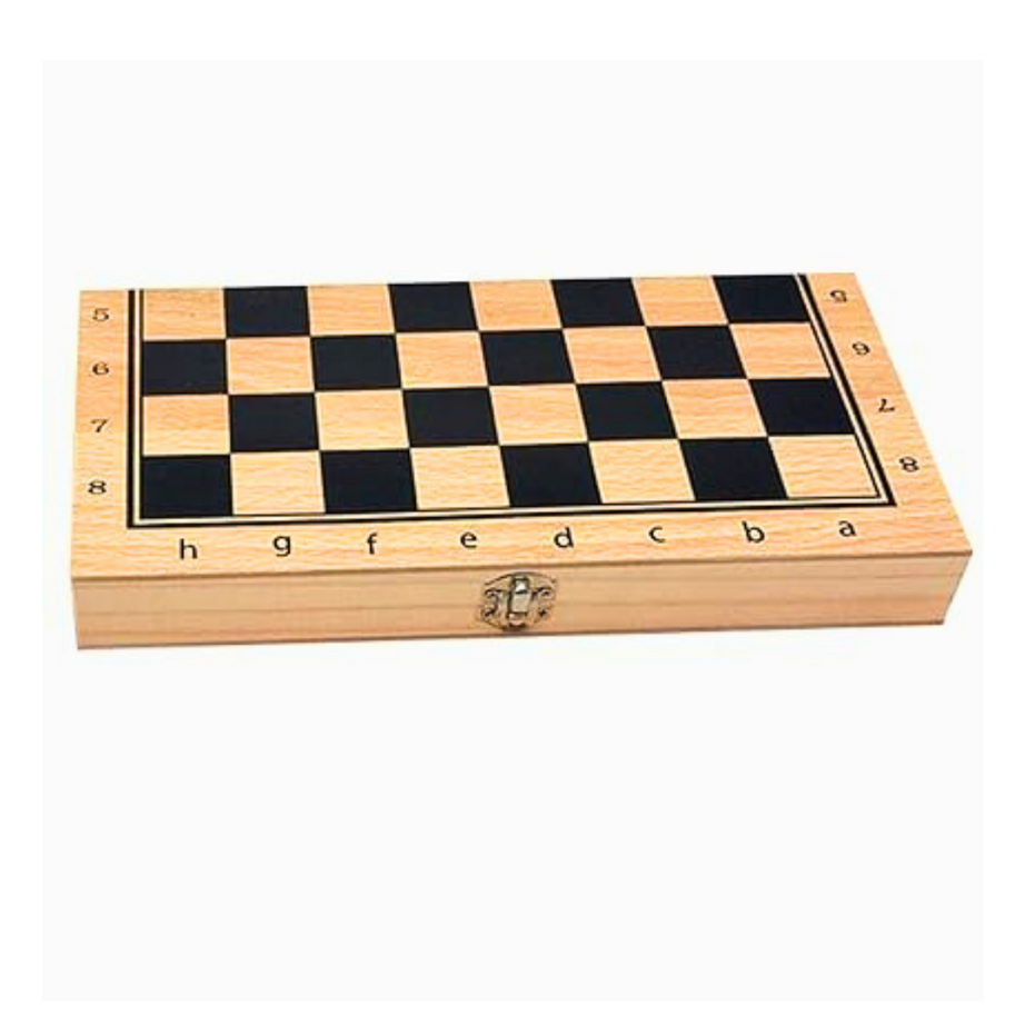 Handmade Big Wooden Folding Travel Chess Set | 33x33cm Classic Board Game