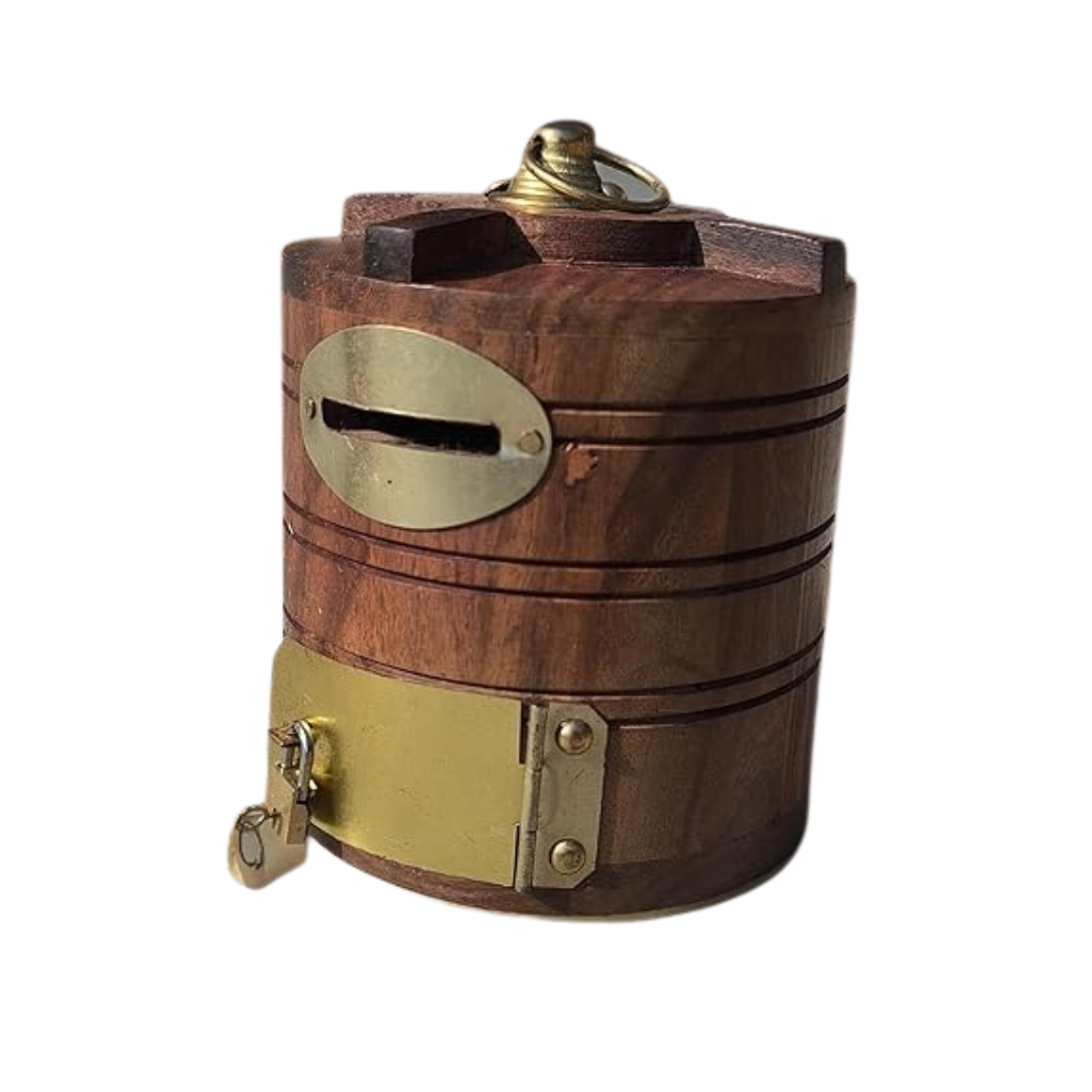 Beautiful Wooden Water Tank Shaped Money Bank – Coin Saving Box