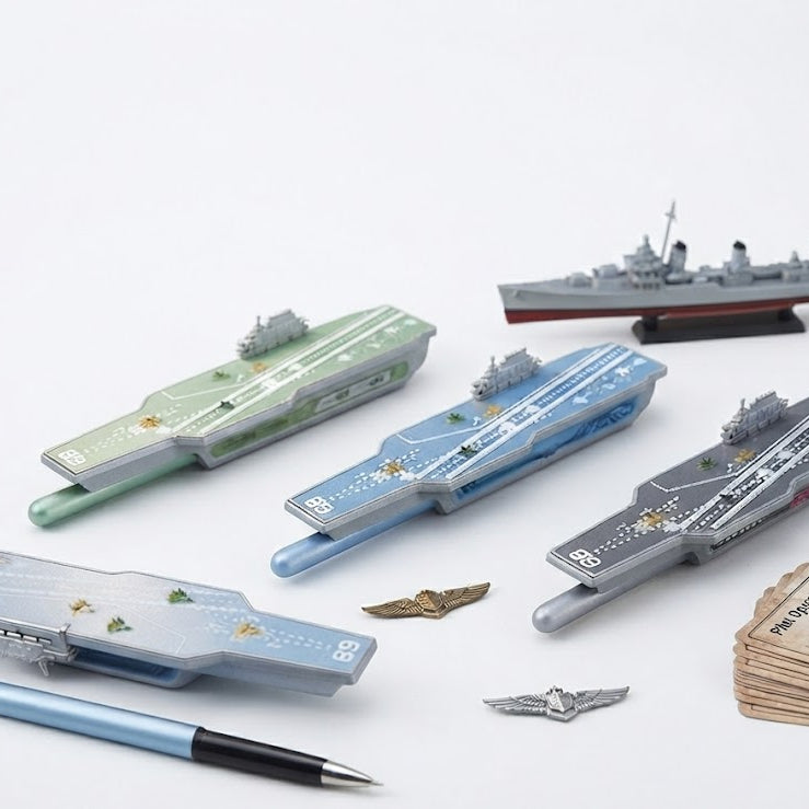 Aircraft Carrier Theme Metal Ballpoint Pen with Creative Flight Deck Case