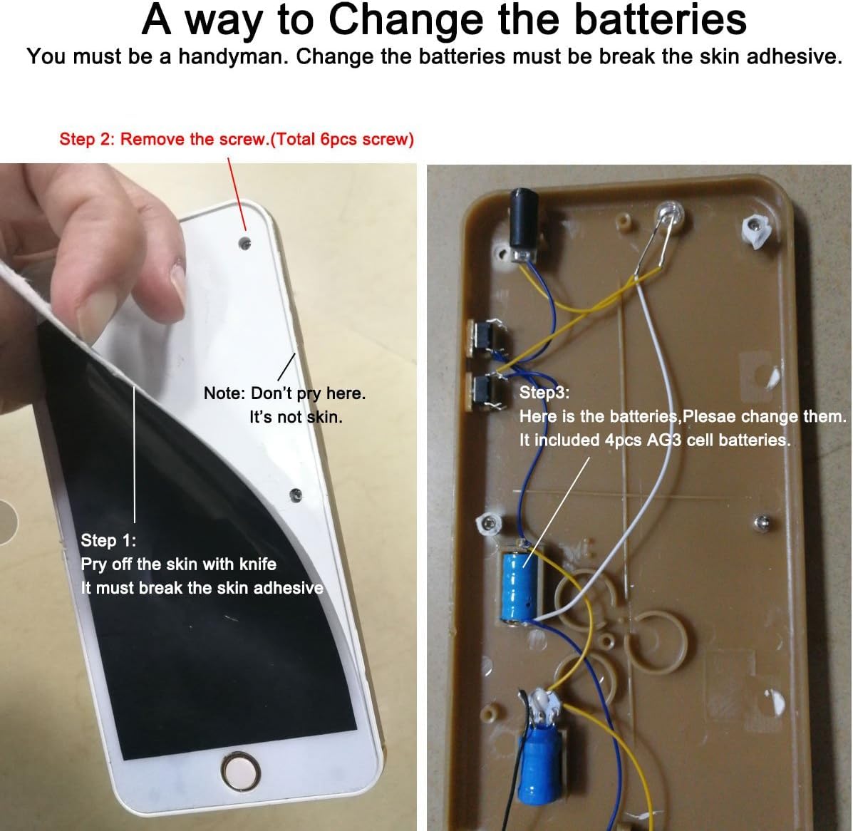 A counterfeit electronic device designed to look like an apple iphone