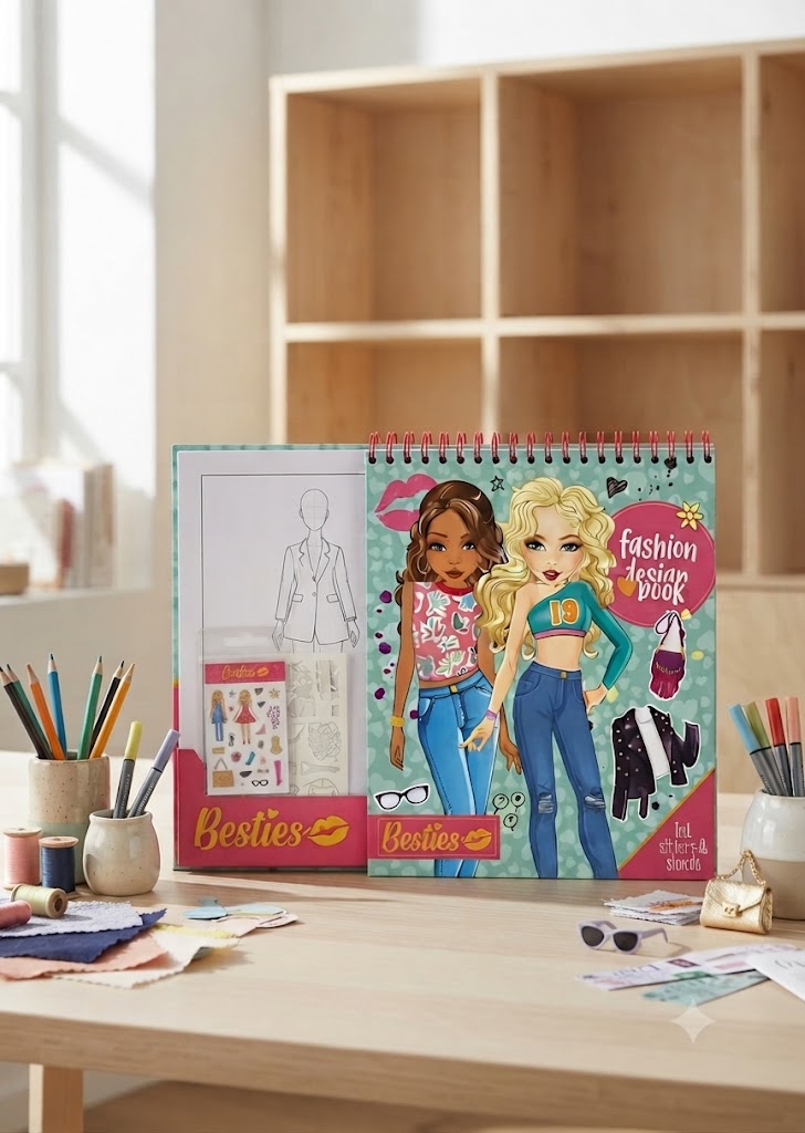Besties Fashion Design Sketchbook & Activity Journal with Stencils and Stickers