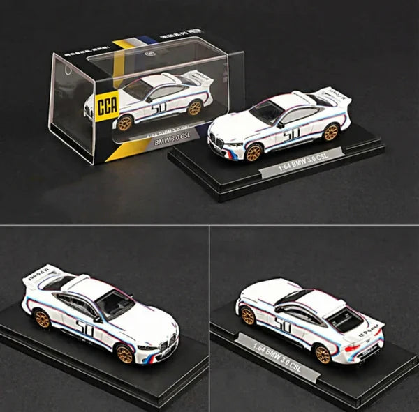 CCA BMW 3.0 CSL 1:64 Scale Diecast Collector Model Car with Display Case