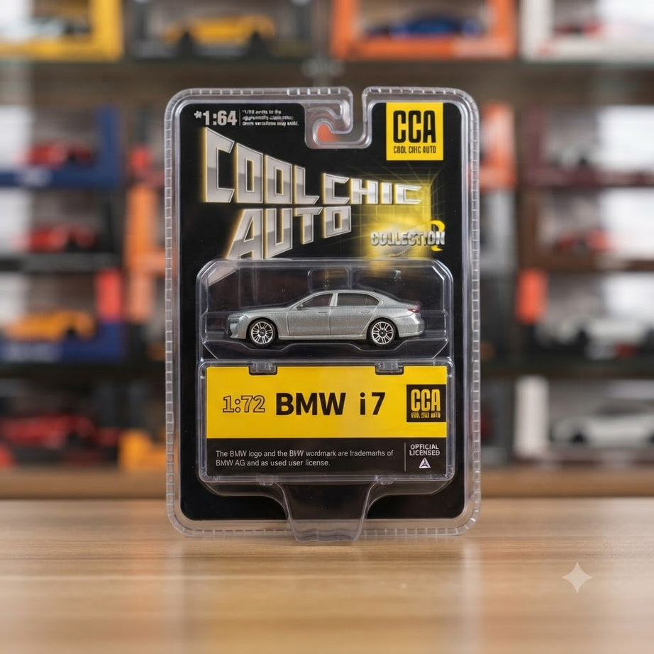 Cool Chic Auto (CCA) Collection Series - 1:72 Scale BMW i7 Die-Cast Model Car in Blister Packaging
