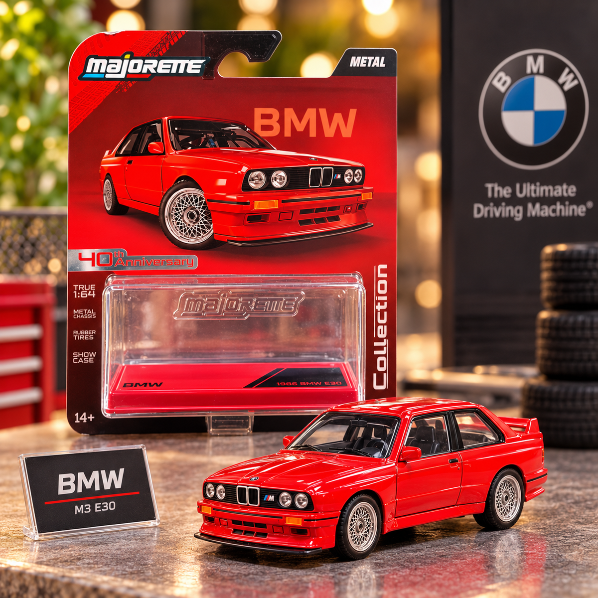 Majorette BMW M3 40th Anniversary 1:64 Die-Cast Collectible Car – Red
