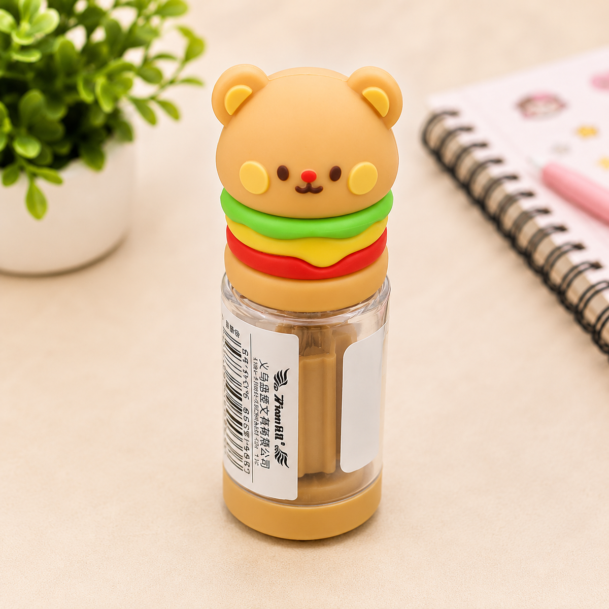 3D Cartoon bear burger sharpener