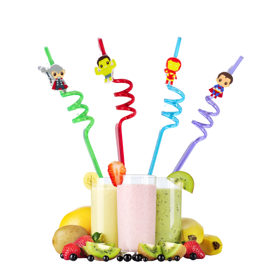 Kidsbestie-Boutique Straws-4 PCS Curly Reusable Straws