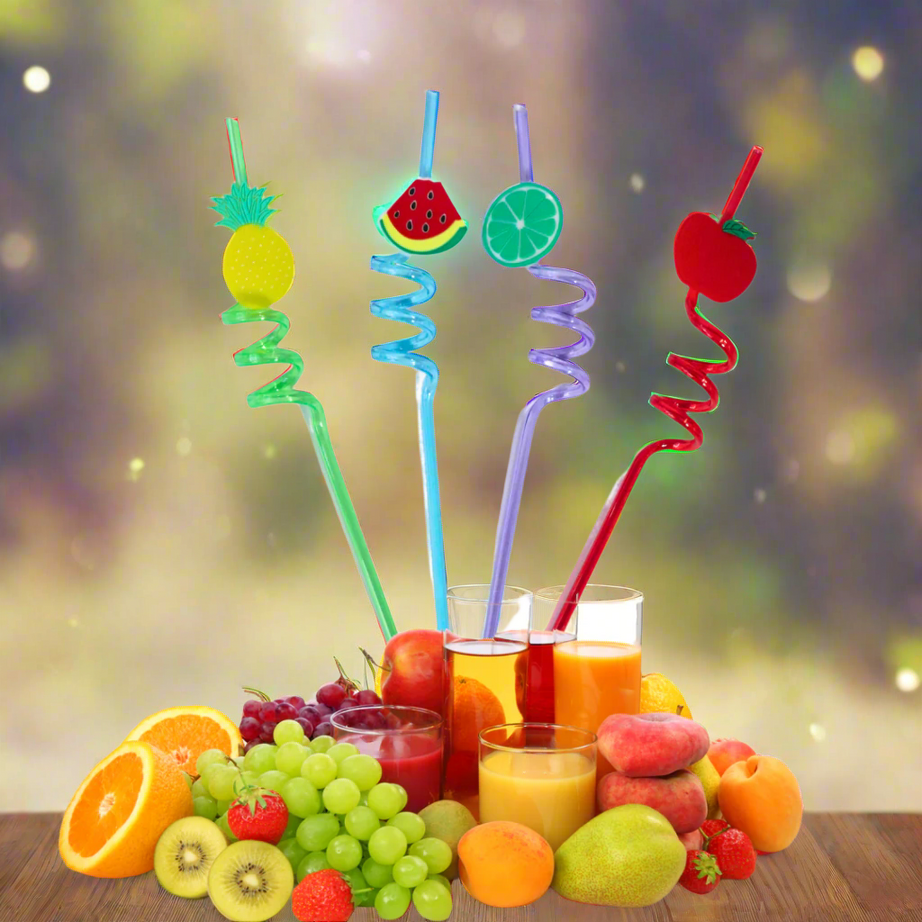 Kidsbestie-Boutique Straws-4 PCS Curly Reusable Straws for Kids