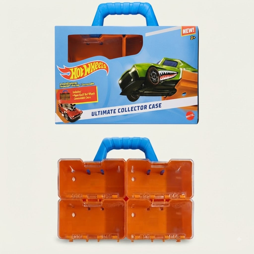 Hot Wheels Ultimate Collector Case & Bonus Golden Car Set