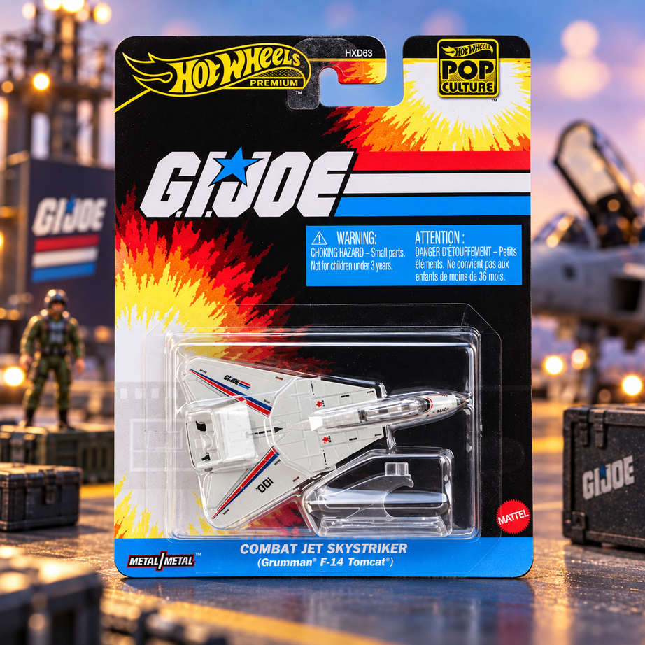 Hot Wheels Premium Pop Culture G.I. Joe Combat Jet Skystriker – Grumman F-14 Tomcat Die-Cast Collectible