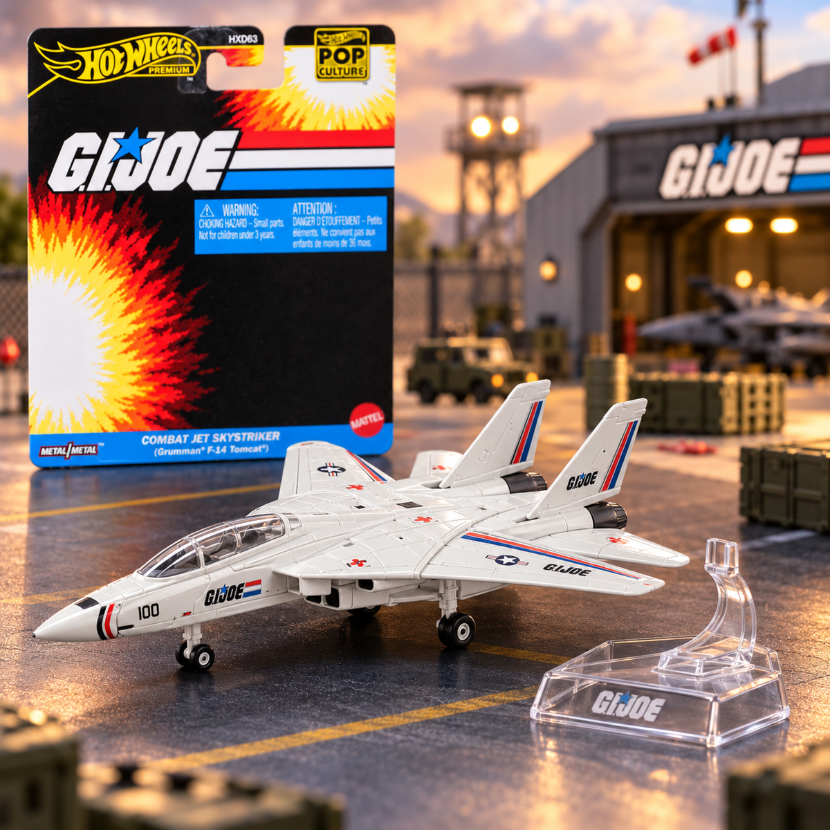 Hot Wheels Premium Pop Culture G.I. Joe Combat Jet Skystriker – Grumman F-14 Tomcat Die-Cast Collectible