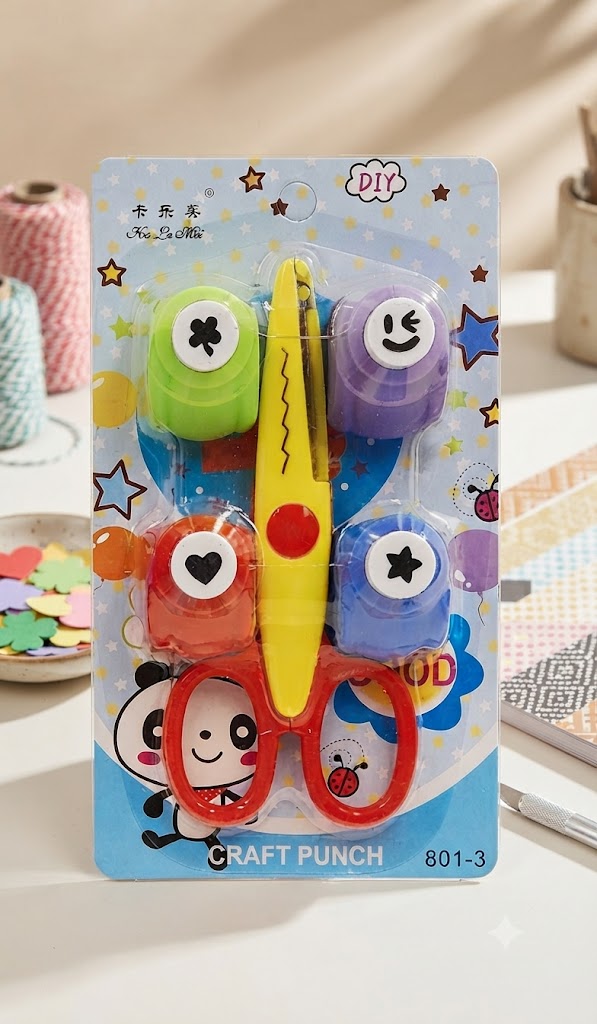 Kids DIY Creative Craft Punch and Pattern Scissors Set