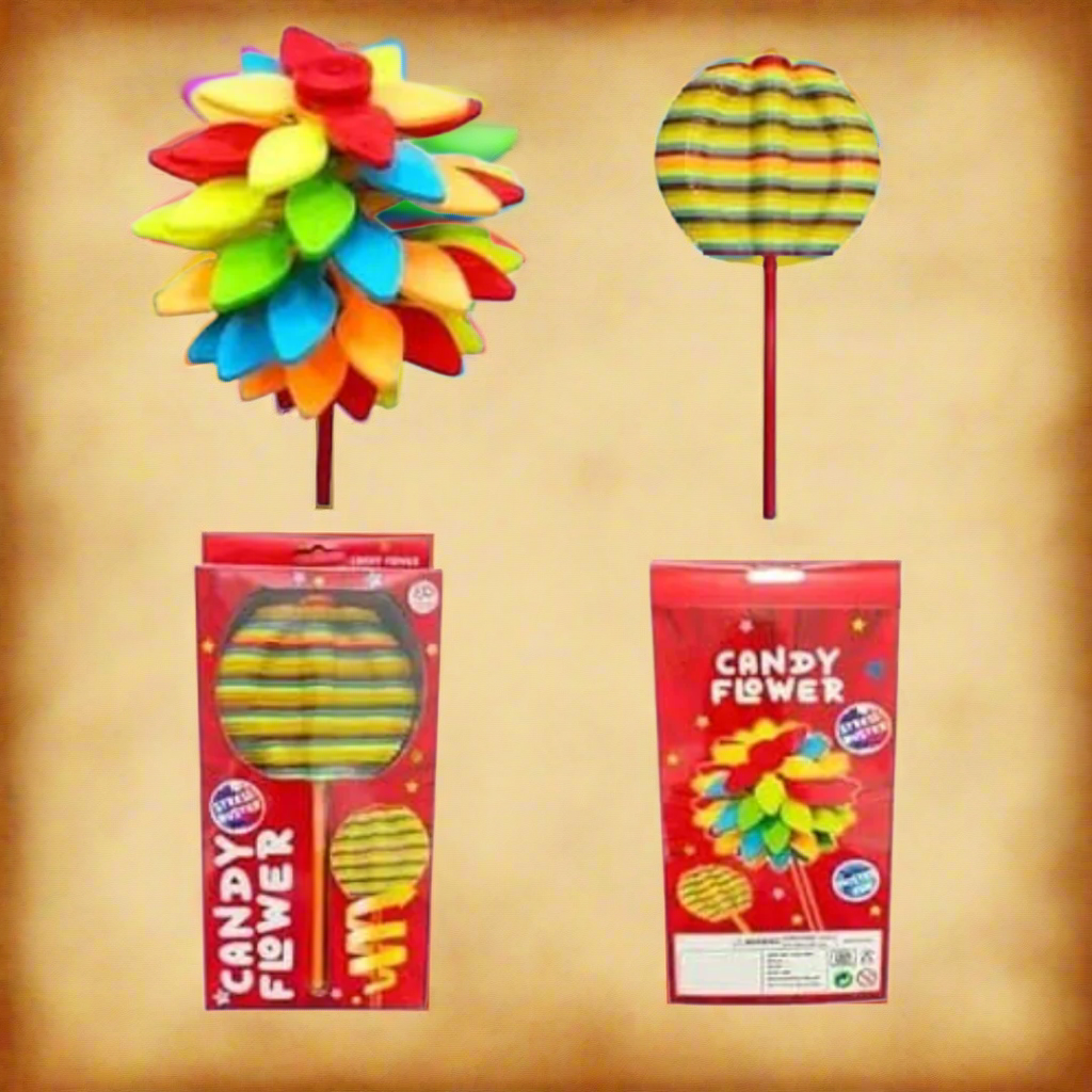 Kidsbestie-Candy Flower Toy for Kids, Stress Relief - Colourful Rotating Fidget Spinner