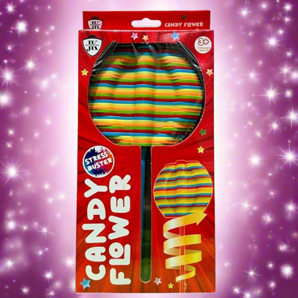 Candy Flower Toy, for Kids, Stress Relief - Colourful Twisting and Rotating Fidget Spinner